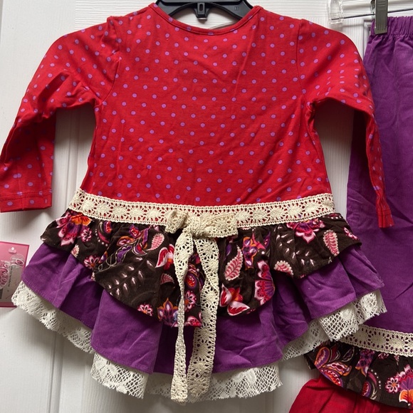 Toddler girls ruffle pants with long sleeve shirt very cute size 4 new with tags - Picture 4 of 8